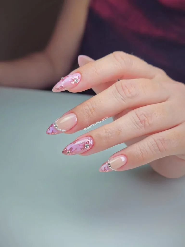 Cat-Eye-Pink-Chrome-French-Tip-Nails-with-Diamonds.webp