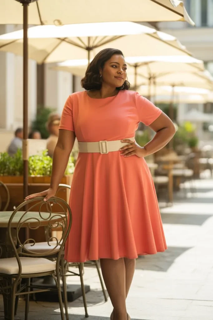 A-Line Dress with Belted Waist