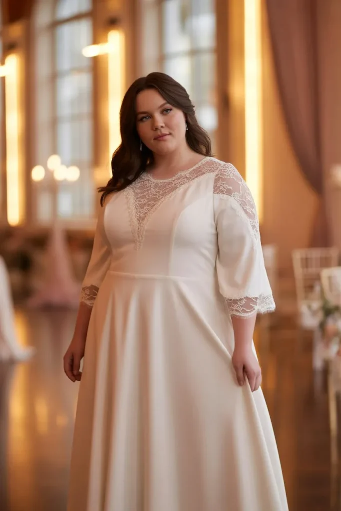 A-Line Dress with Lace Details