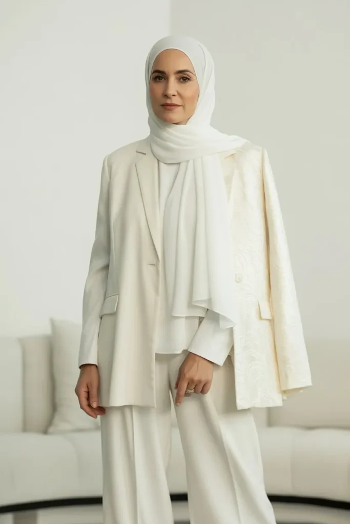 All-White Modest Look