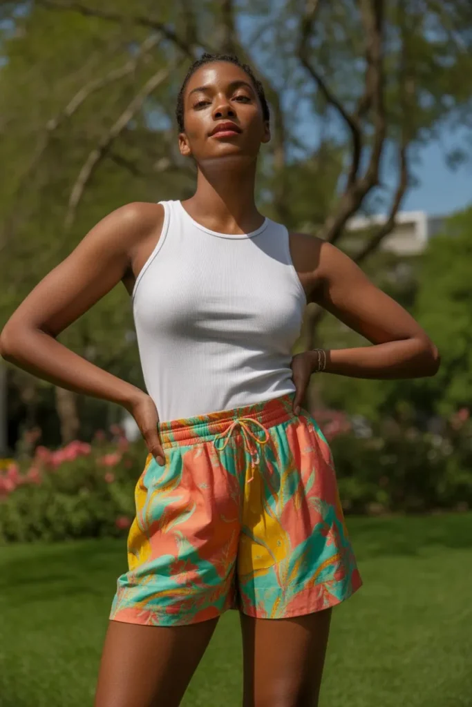 Basic Tank with Printed Shorts