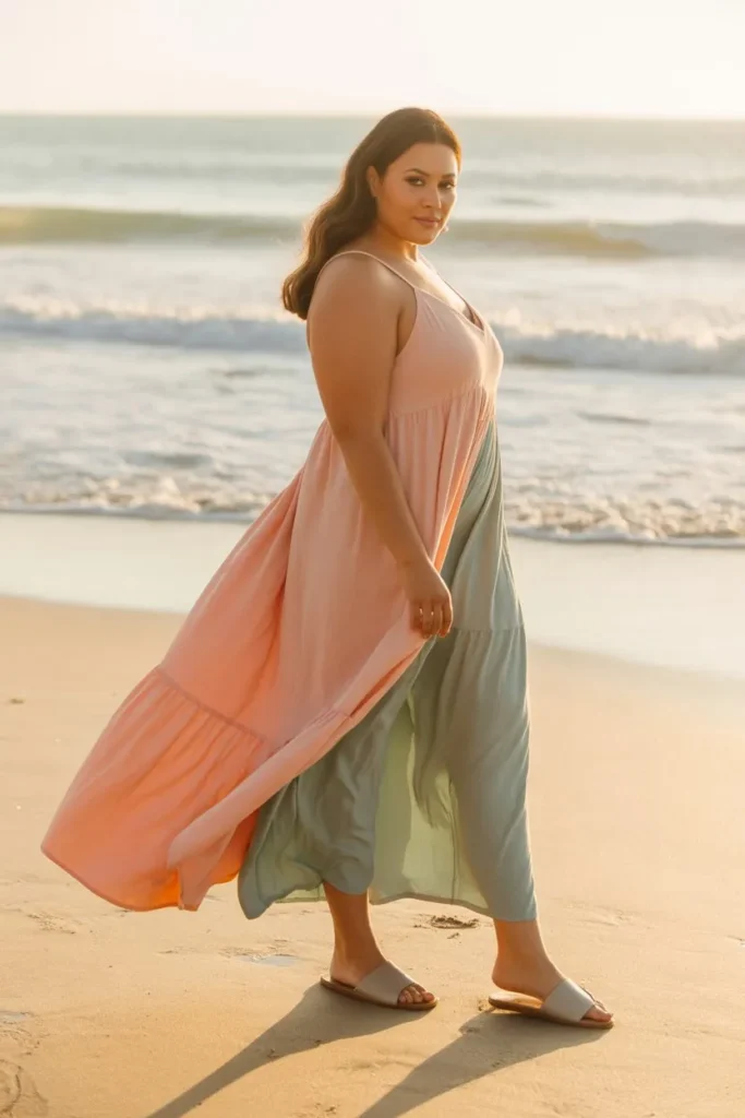Beach Maxi Dress with Slippers