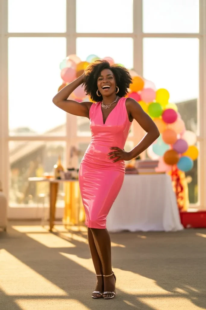 Bodycon Dress with Bold Neon Color