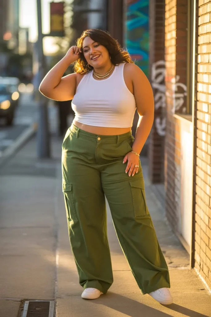 Cargo Pants with Crop Top