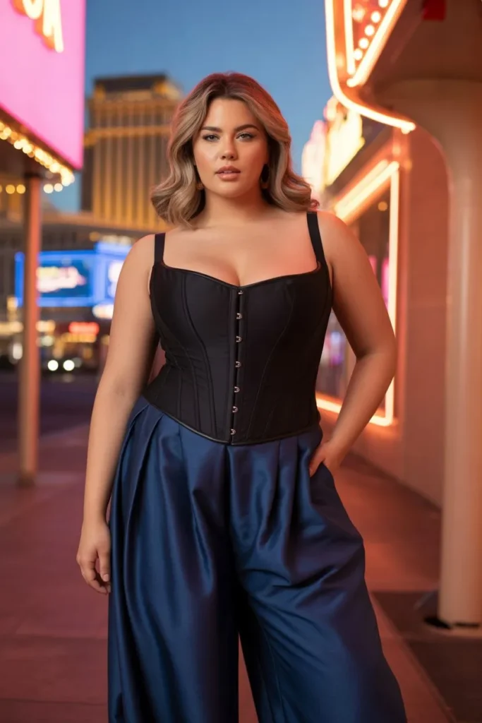 Corset Top with Wide Leg Pants