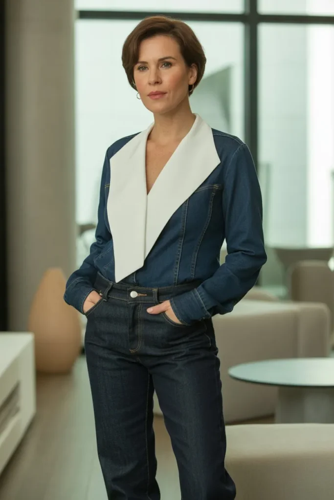 Dark Denim with Structured Top