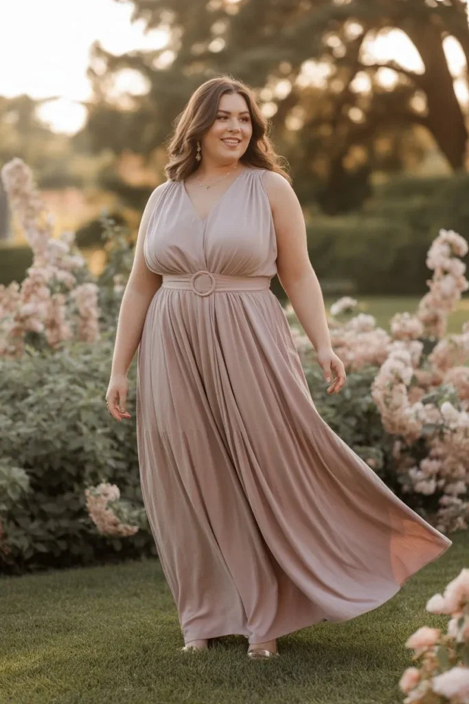 Flowy Maxi Dress with Defined Waist