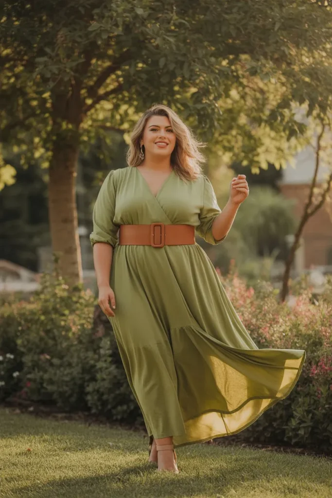 Flowy Maxi Dress with Waist Belt