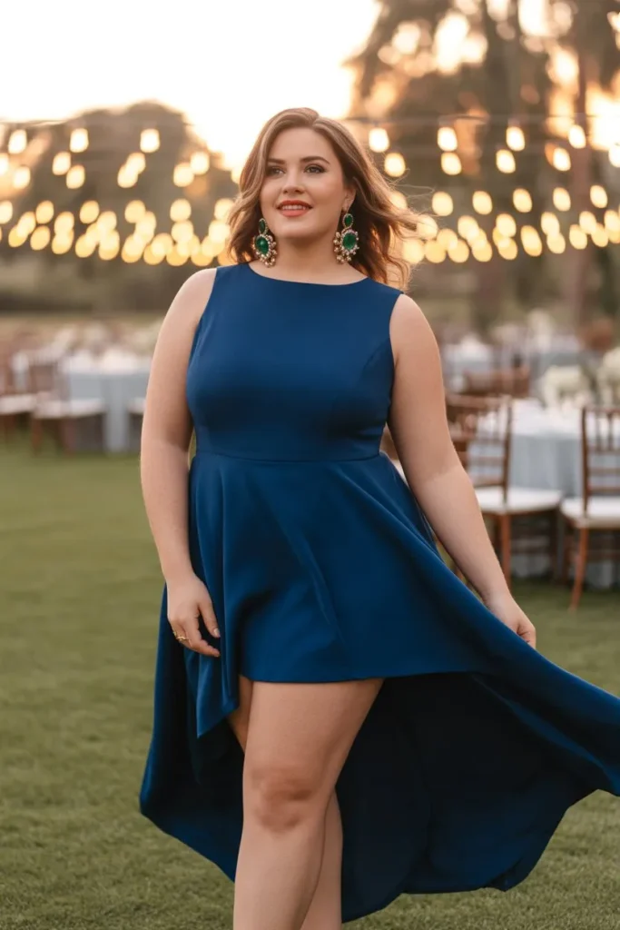 High-Low Dress with Statement Earrings