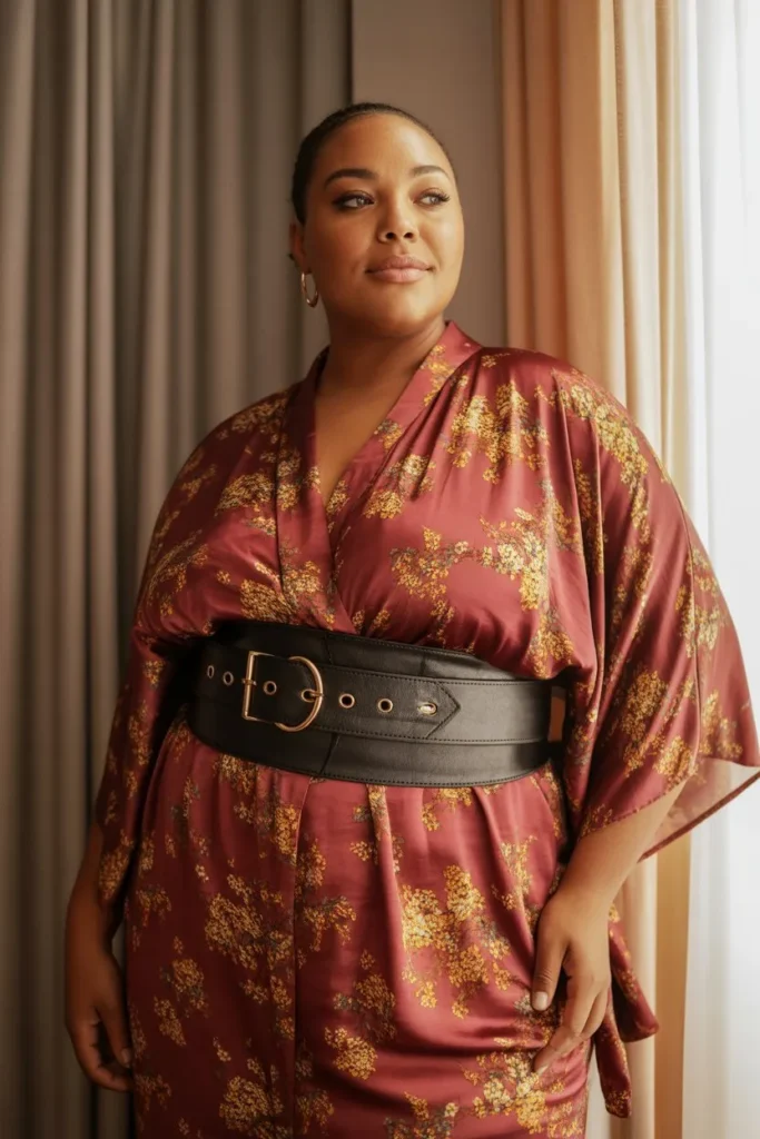 Kimono Dress with Statement Belt