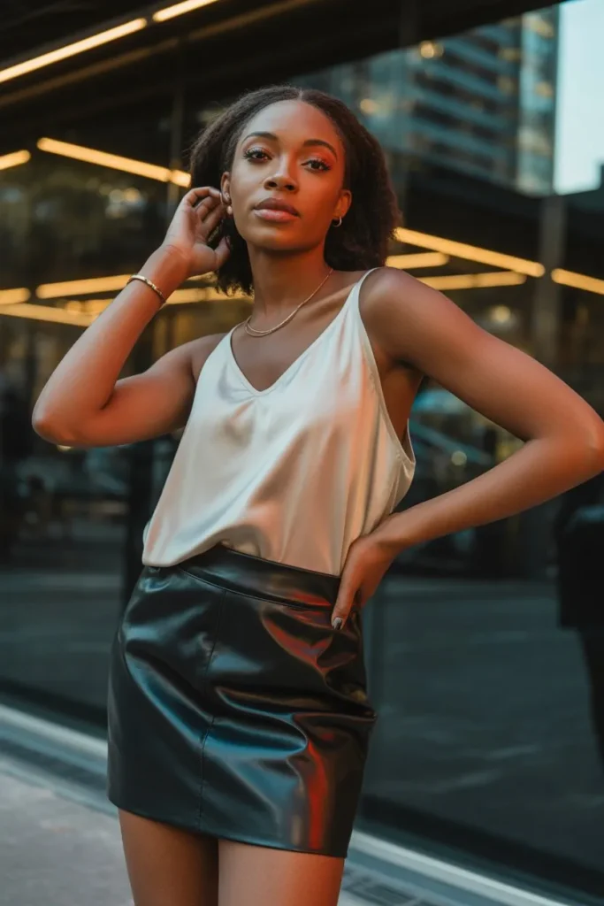 Leather Skirt with Lightweight Tank