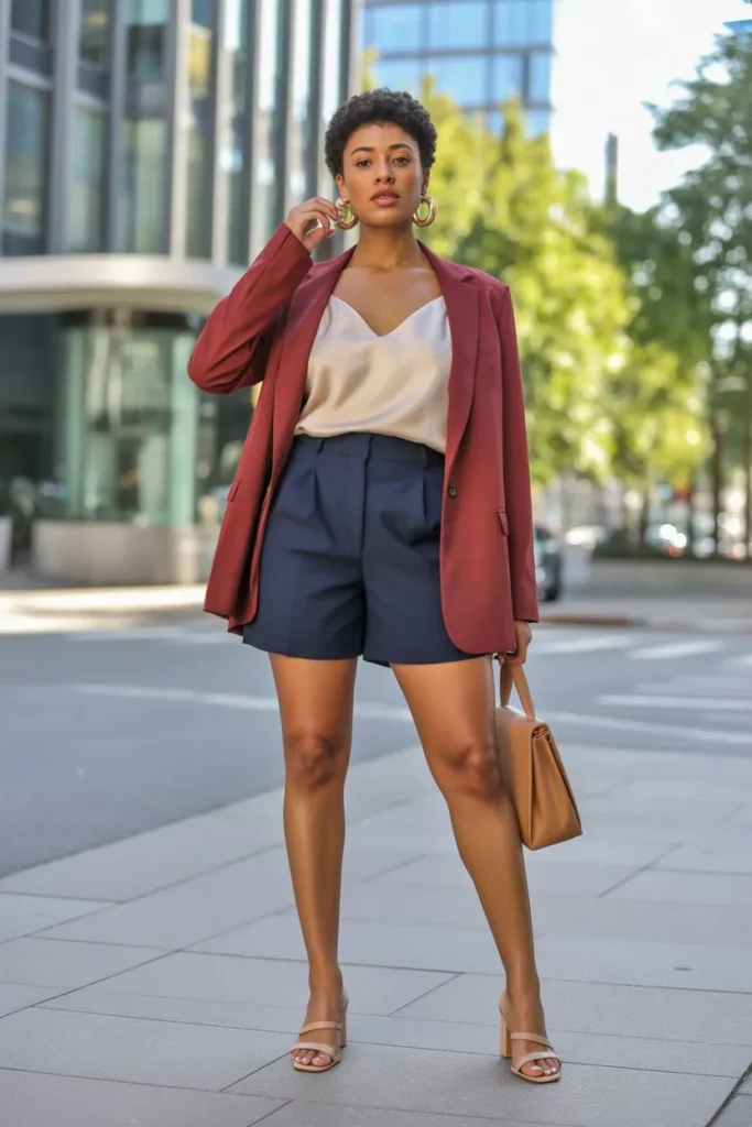 Lightweight Blazer with Casual Shorts