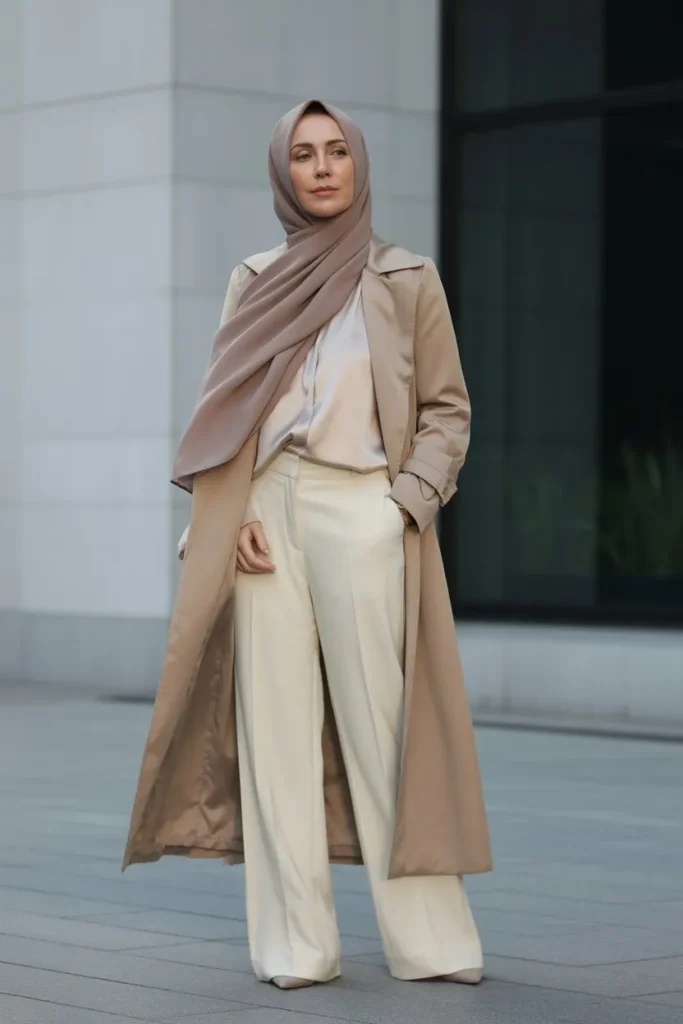 Long Coat with Neutral Layers