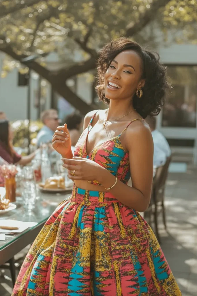 Matching Skirt Set with Bold Prints