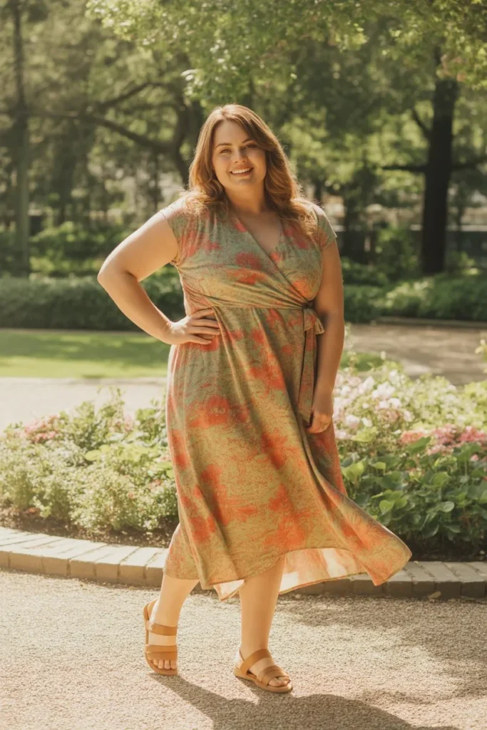 Midi Wrap Dress with Sandals