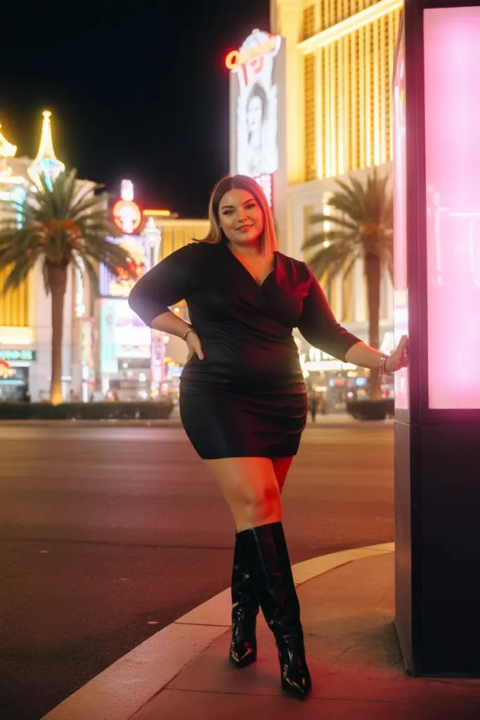 Mini Dress with Knee High Boots