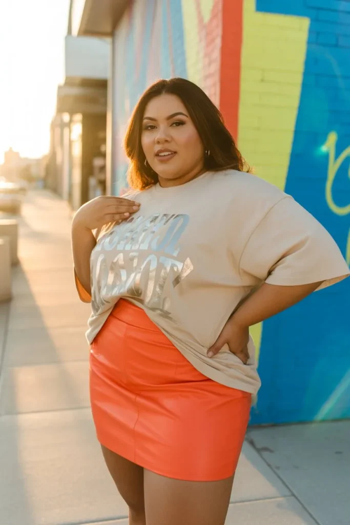Mini Skirt with Oversized Tee