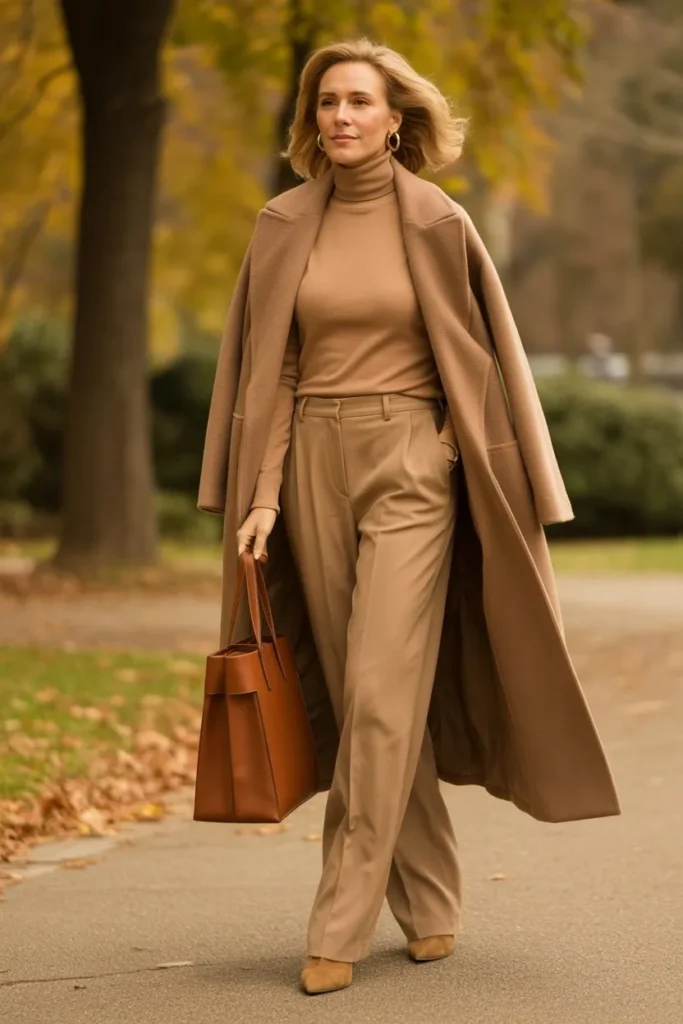 Monochromatic Camel Cashmere Layers