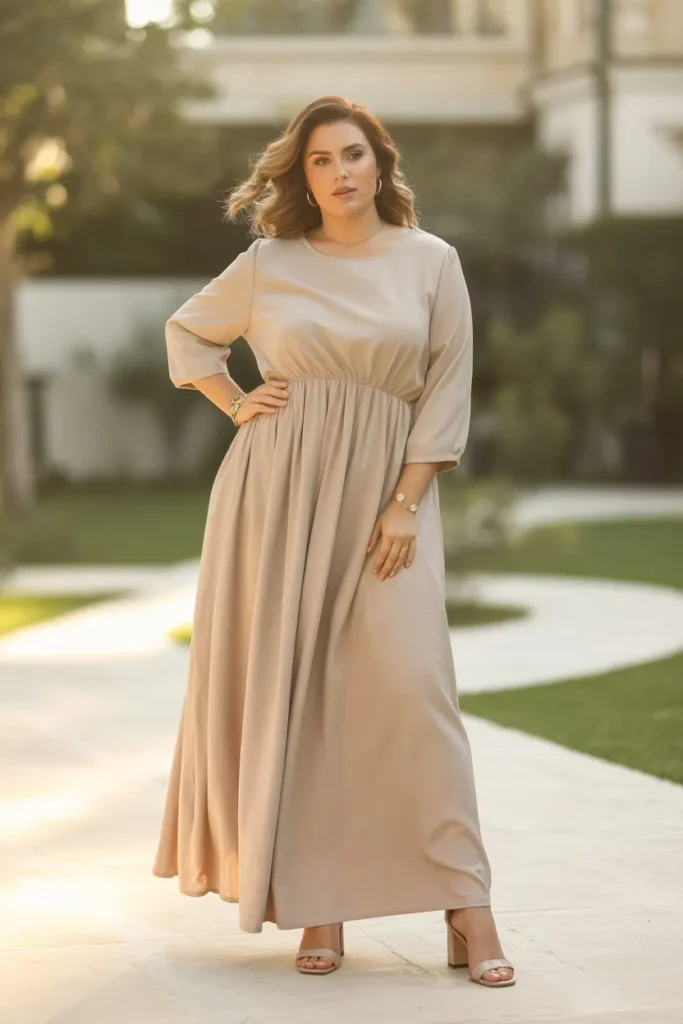 Neutral Beige Maxi Dress
