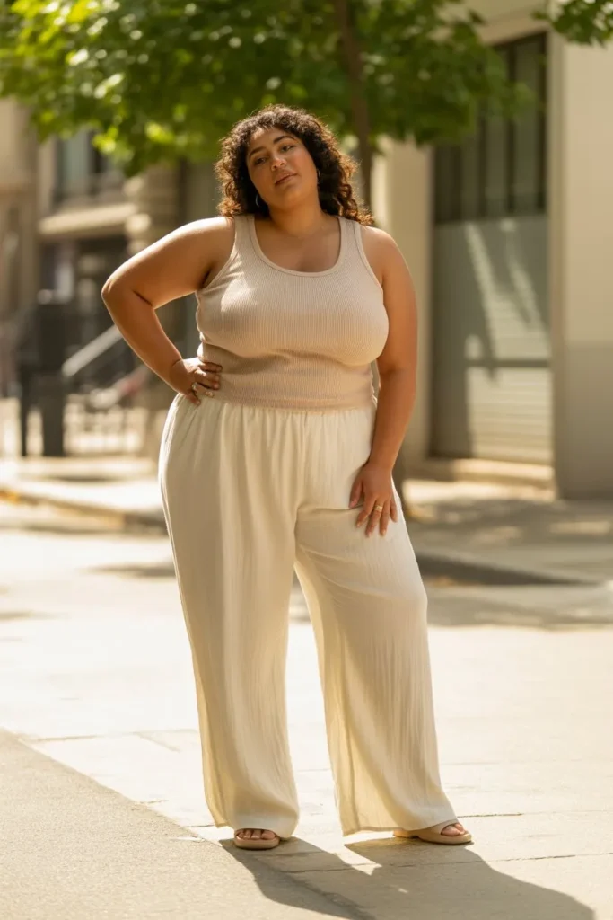 Neutral Tank with Linen Pants