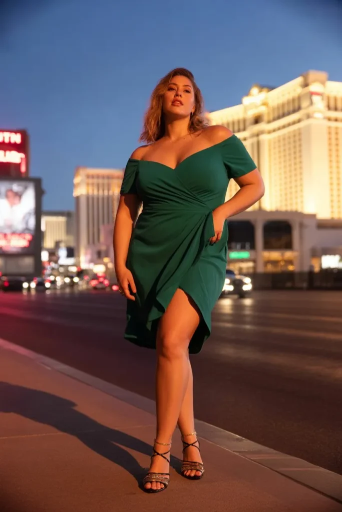 Off Shoulder Dress with Heels