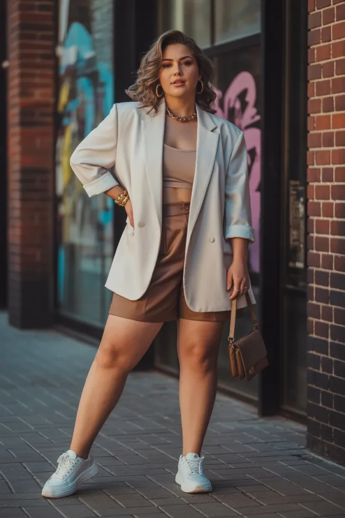 Oversized Blazer with Shorts