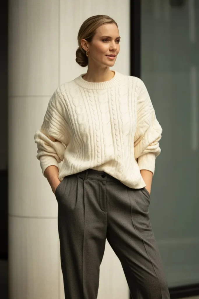 Oversized Knit with Structured Bottom Balance