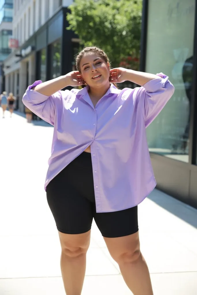 Oversized Shirt with Cycling Shorts