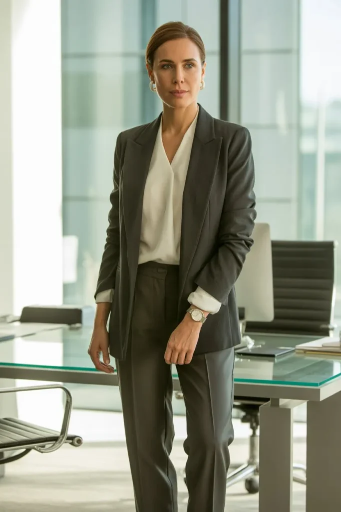 Polished Work Outfit with Balanced Proportions