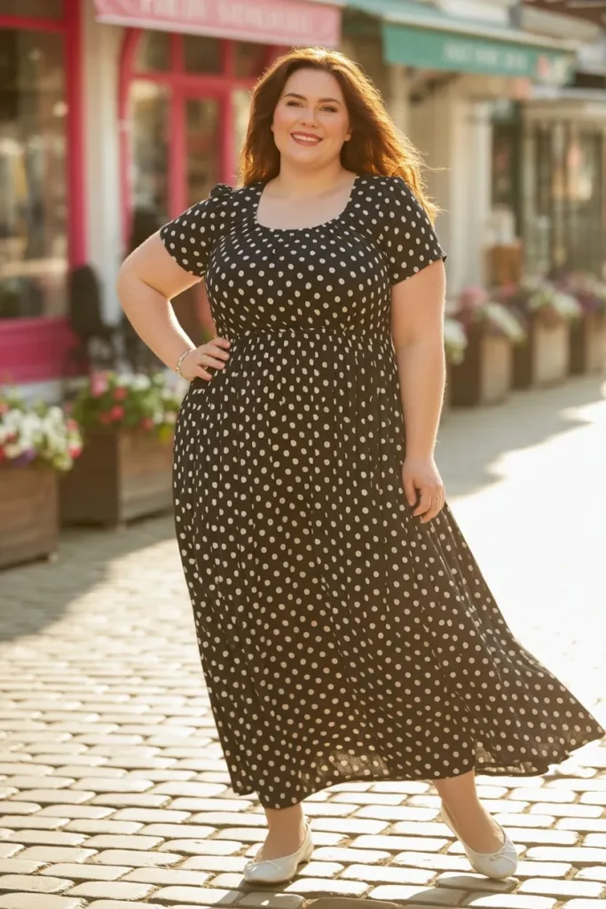 Polka Dot Maxi Dress for a Playful Look
