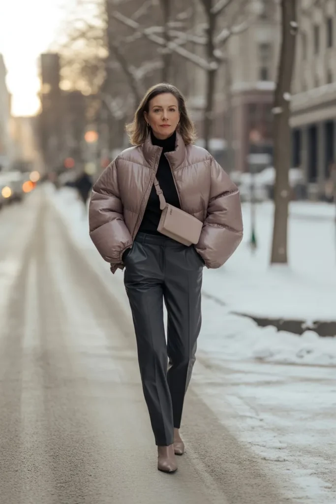 Puffer Jacket with Streamlined Base Layers