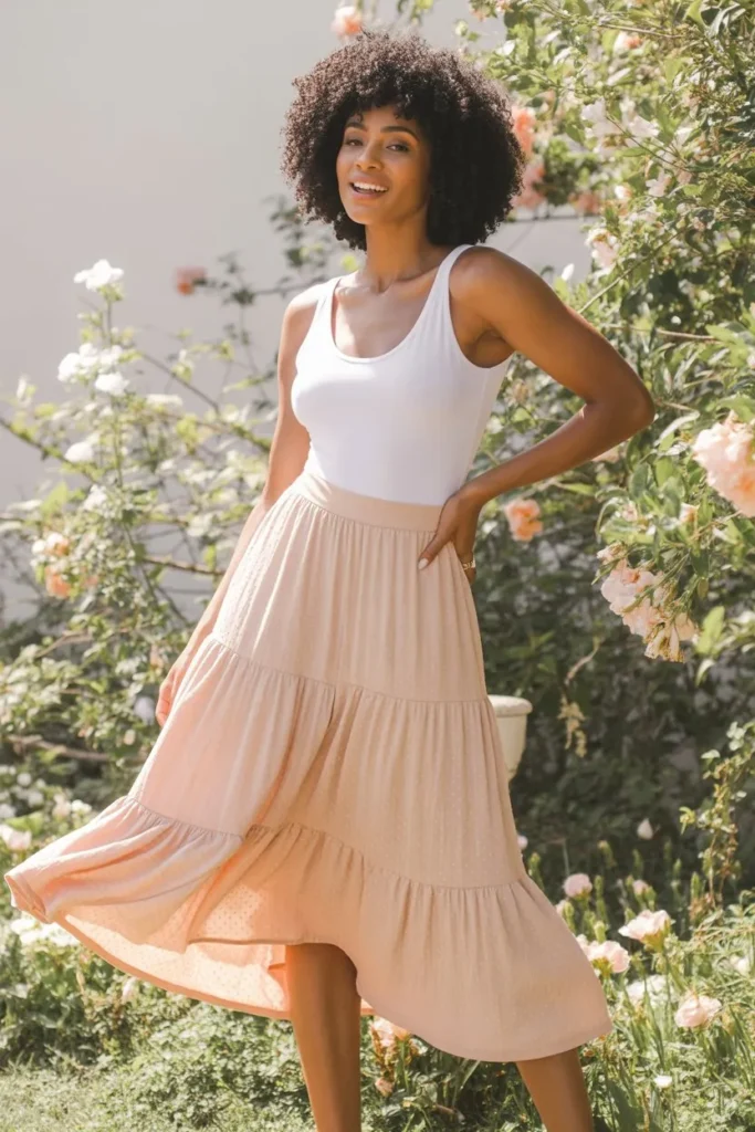 Ruffled Skirt with Fitted Bodysuit