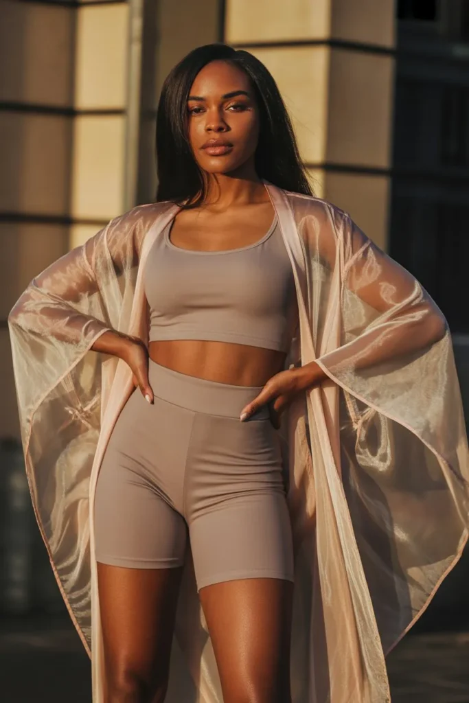 Sheer Kimono with Basic Set