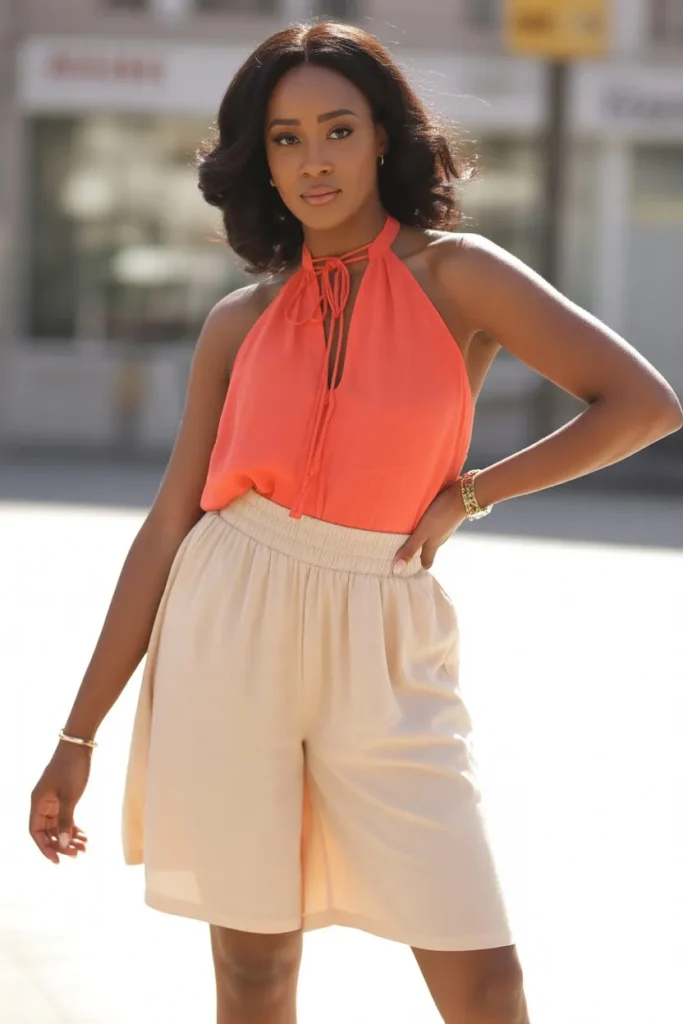 Shein Halter Top with Wide Shorts