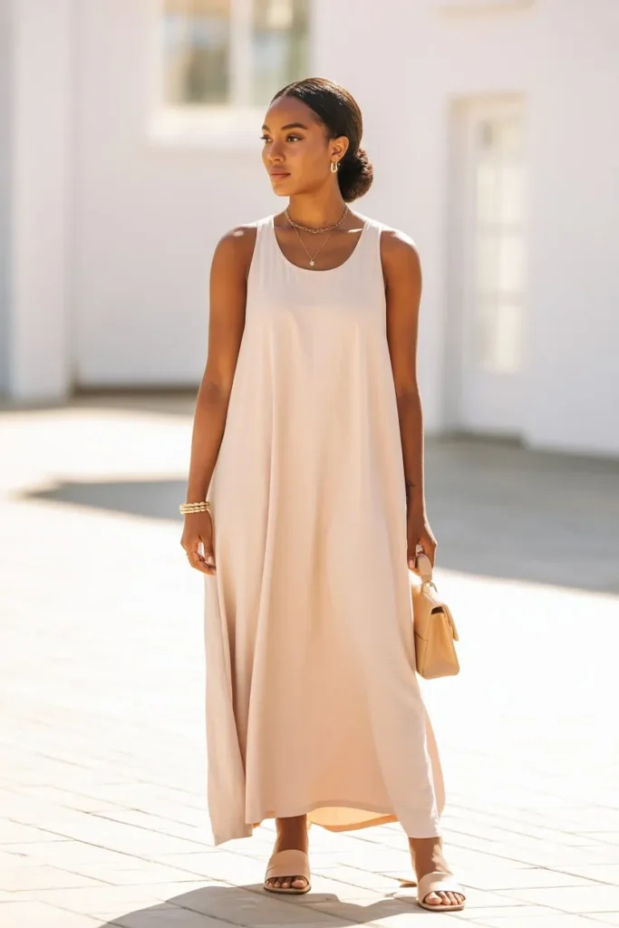 Simple Maxi Dress with Minimalist Styling