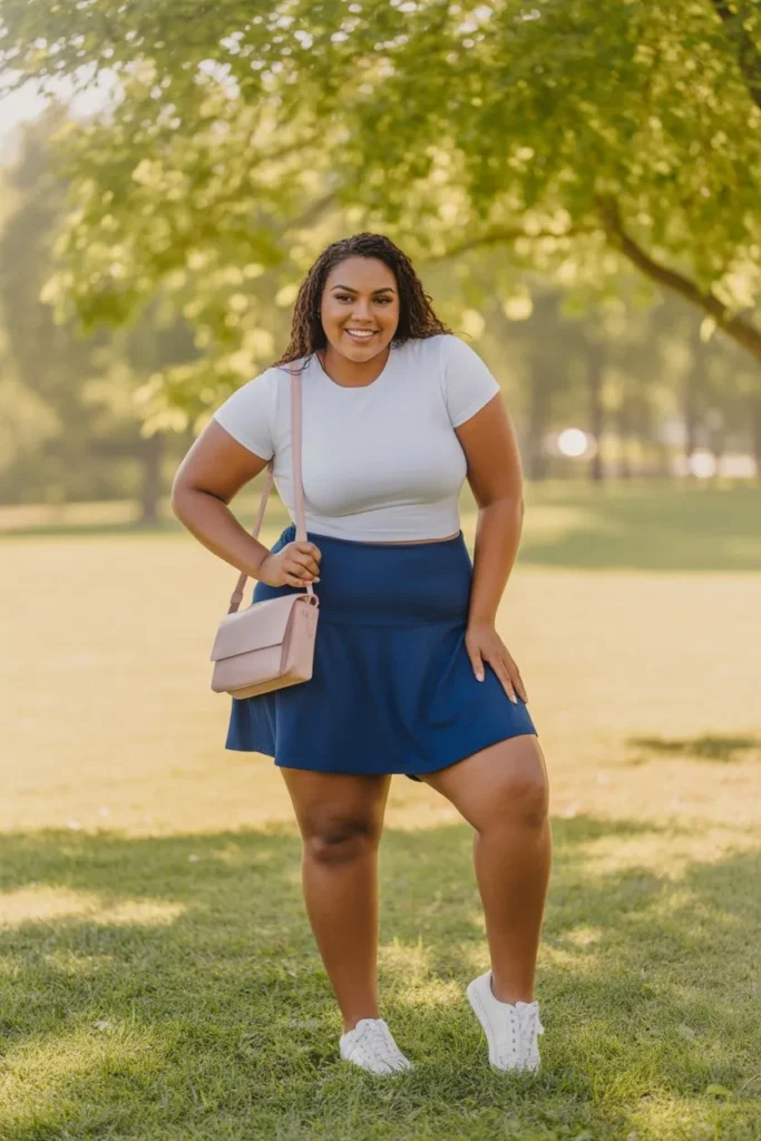 Skort with Fitted T-Shirt