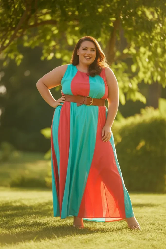 Sleeveless Maxi Dress with Belt