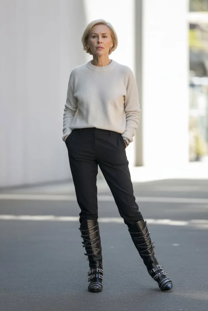 Statement Boots with Simple Outfit