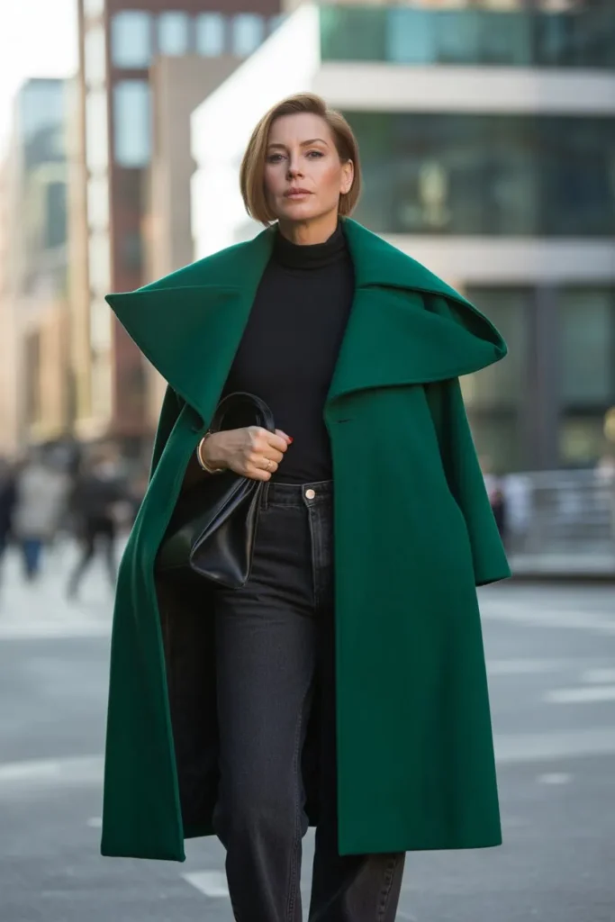 Statement Coat Over Simple Base