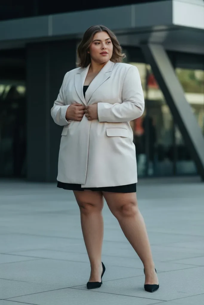 Structured Blazer Dress with Heels