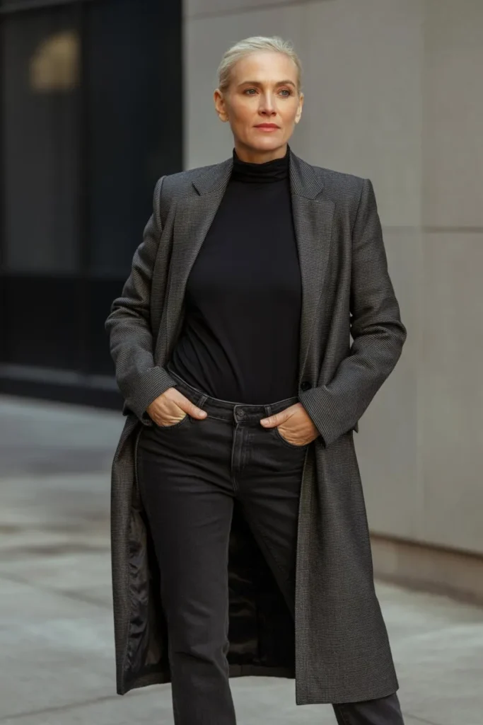 Structured Coat with Minimal Outfit