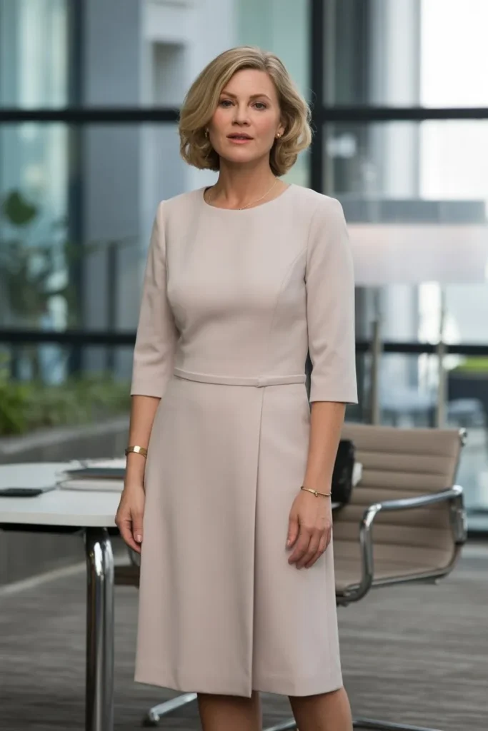 Structured Dress with Minimal Layering