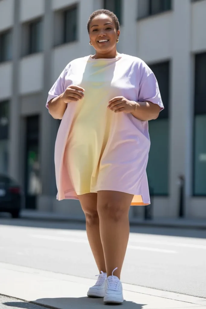 T-Shirt Dress with Sneakers