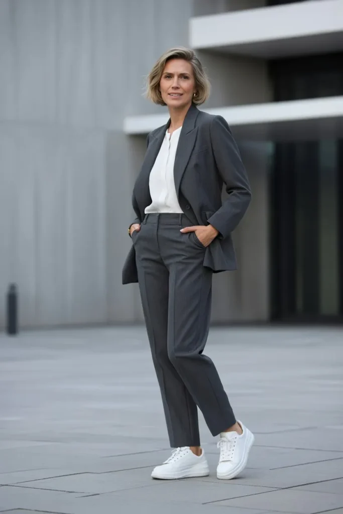 Tailored Suit with Sneakers