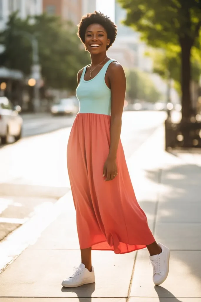 Tank Maxi Dress with Sneakers