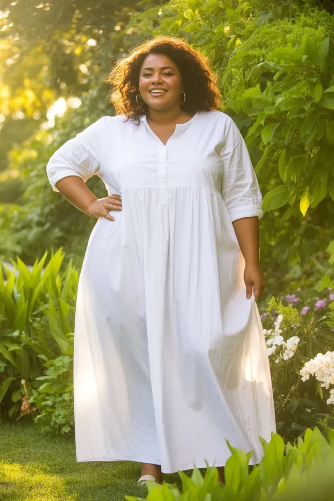 White Cotton Maxi Dress Look