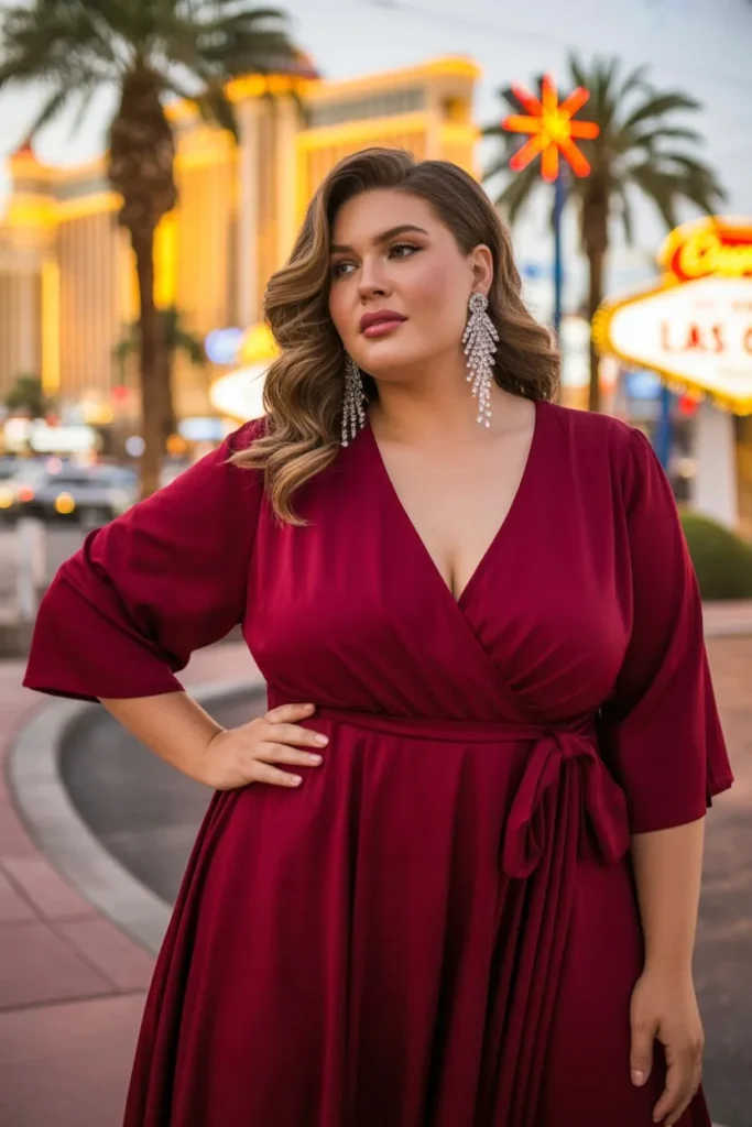 Wrap Dress with Statement Earrings