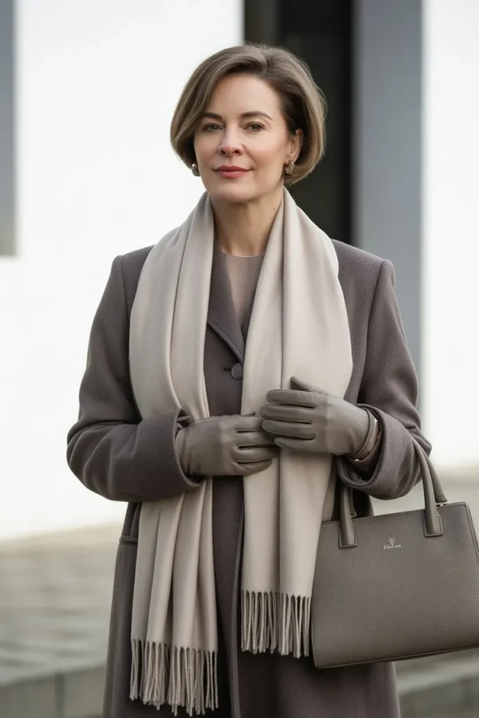 Winter Layering with Neutral Accessories